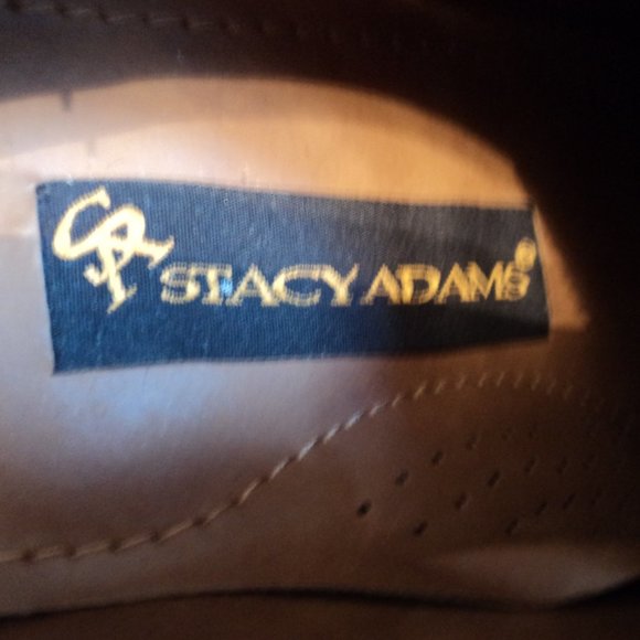 Stacy Adams Men's 12M Shoes Brown Leather Lace Up Dress Croc Oxford Square Toe - Picture 9 of 14